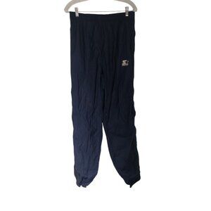 Vintage 90s Y2K Starter‎ Track Pants Navy Blue Windbreaker Mesh Lined Medium EUC